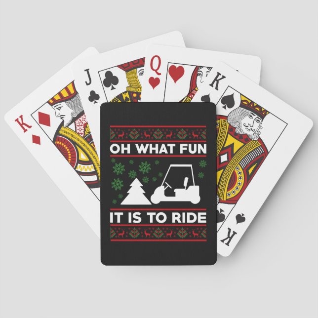 Jeu De Cartes Oh Quel Amusant C'Est De Circuler Golf Panier Noël (dos)