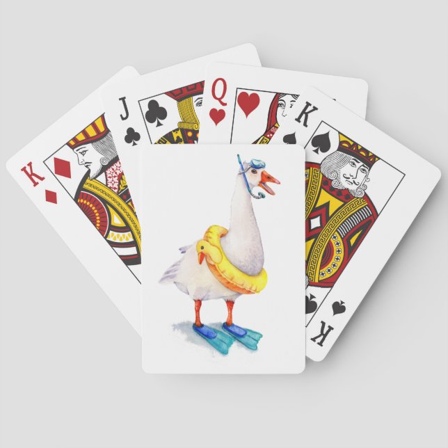 Jeu De Cartes Oie blanche en snorkeling (dos)