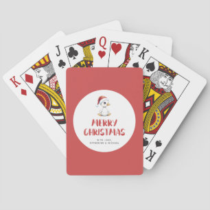 Jeu De Cartes Oie de Noël personnalisée à l'aquarelle