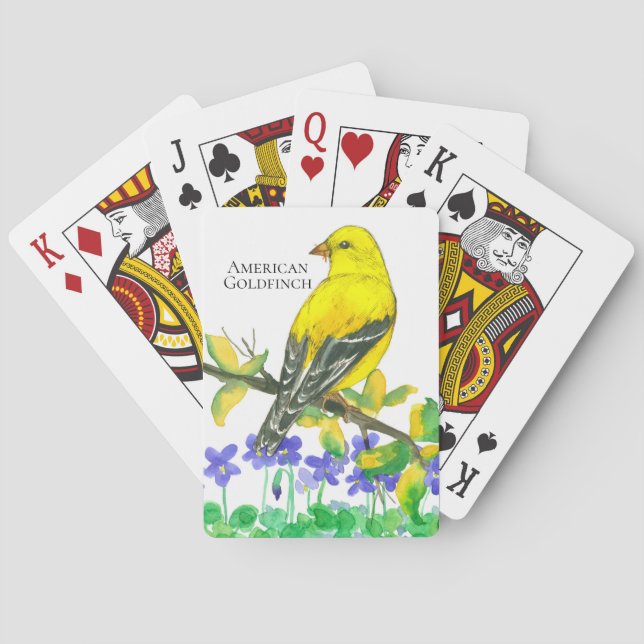 Jeu De Cartes Oiseau Américain Goldfinch Violets violets (dos)
