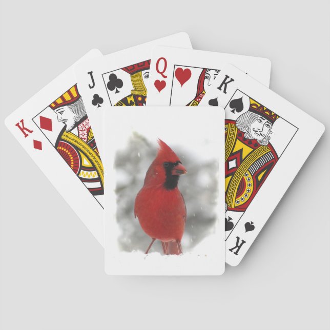 Jeu De Cartes Oiseau cardinal rouge dans des cartes de jeu de (dos)