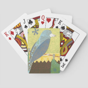 Jeu De Cartes Oiseau coloré sur un fil