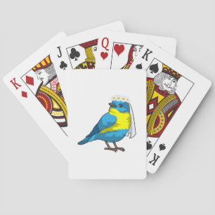 Jeu De Cartes Oiseau comme mariée avec couronne de fleurs