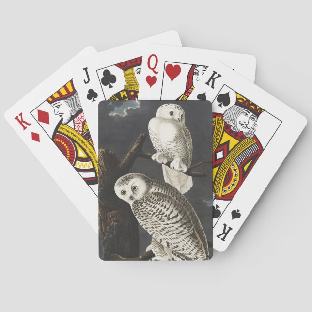 Jeu De Cartes Oiseau de Chouette neigeuse Audubon (dos)