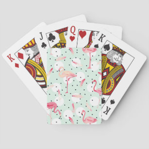 Jeu De Cartes Oiseau de Flamant rose avec des plumes