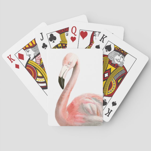 Jeu De Cartes Oiseau de Flamant rose tropical (dos)