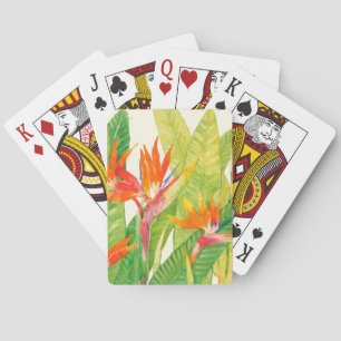 Jeu De Cartes Oiseau des fleurs   du paradis tropical