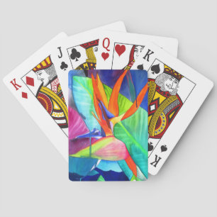 Jeu De Cartes Oiseau du Paradis Strelitzia fleur art tropical