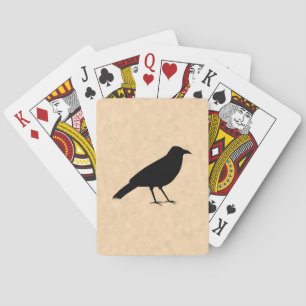 Jeu De Cartes Oiseau noir de corneille sur un modèle de
