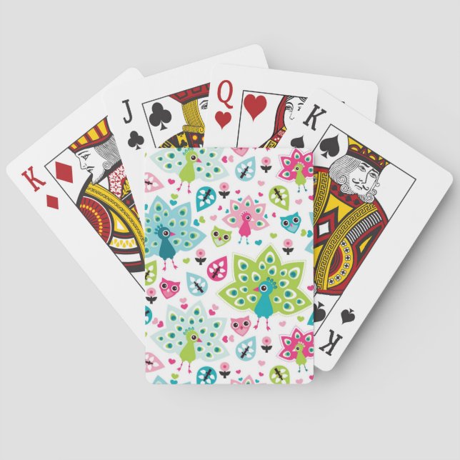 Jeu De Cartes oiseau paon et hibou (dos)