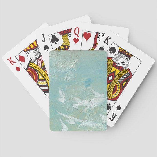 Jeu De Cartes Oiseaux blancs à travers le ciel bleu (dos)