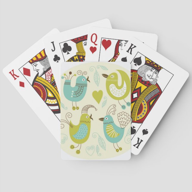 Jeu De Cartes oiseaux de bande dessinée de cate (dos)