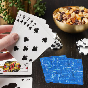 Jeu De Cartes Oliver ton de nom personnalisé bleu
