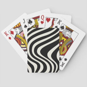 Jeu De Cartes Ondes de style rétro noir et blanc
