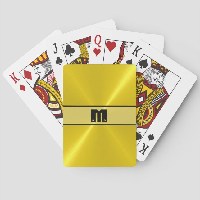 Jeu De Cartes Or brillant acier inoxydable métal (dos)
