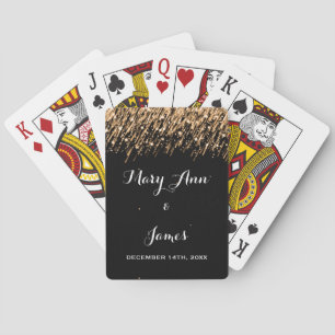 Jeu De Cartes Or élégant d'étoiles filantes de faveur de mariage