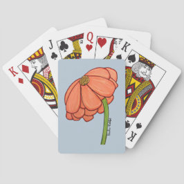 Jeu De Cartes Orange Flower with Blue background