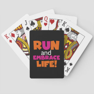 Jeu De Cartes Orange Rose Texte Fitness Runner Marathon