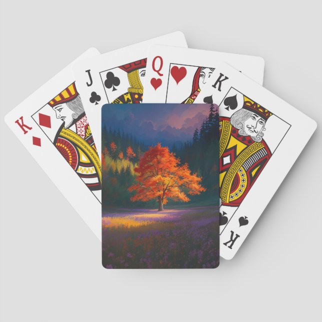 Jeu De Cartes Oranger dans le pré paisible (dos)