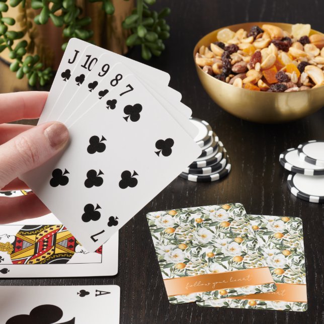 Jeu De Cartes Oranges florales romantiques Sicile Italienne (In Situ)