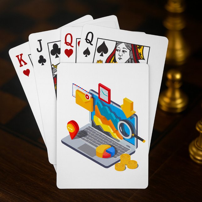 Jeu De Cartes Ordinateur portable d'analyse de données commercia (Créateur téléchargé)