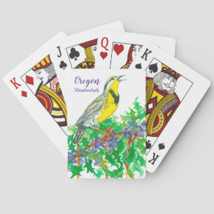 Jeu De Cartes Oregon Souvenir Meadowlark Raisins d'oiseaux