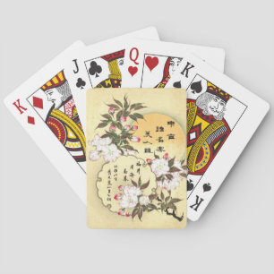 Jeu De Cartes Oriental japonais fleurs de camélia art vintage