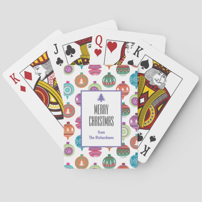 Jeu De Cartes Ornements de Noël personnalisés (dos)