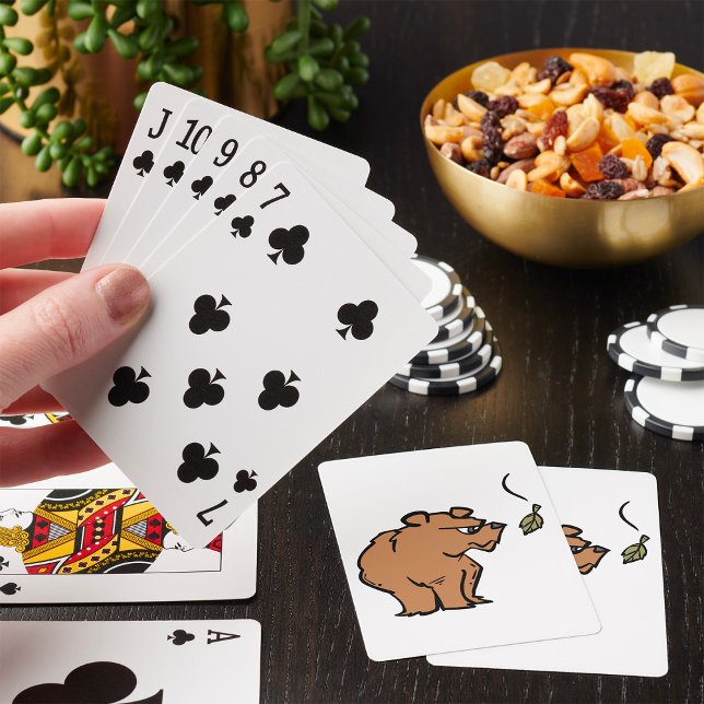 Jeu De Cartes Ours Brown avec chute de la feuille d'automne joli (Créateur téléchargé)