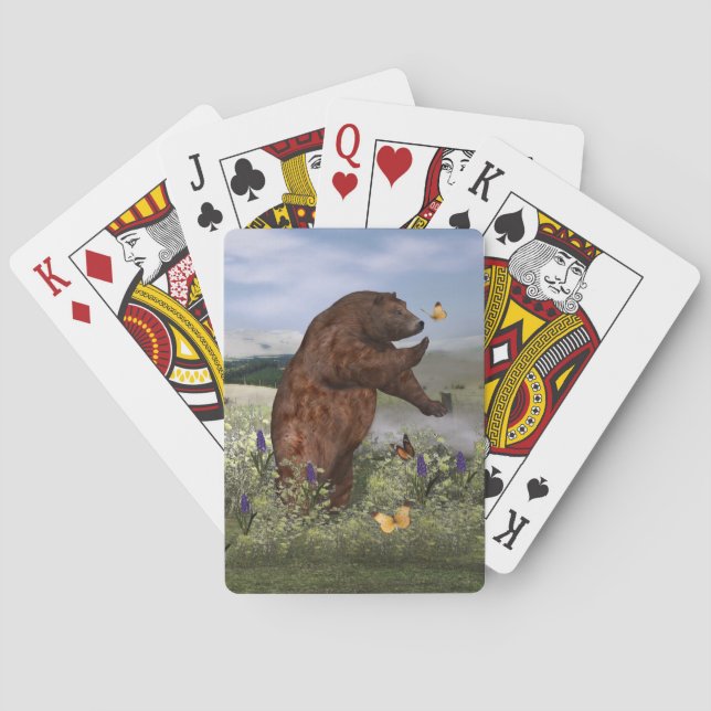 Jeu De Cartes Ours Brown dans un champ (dos)