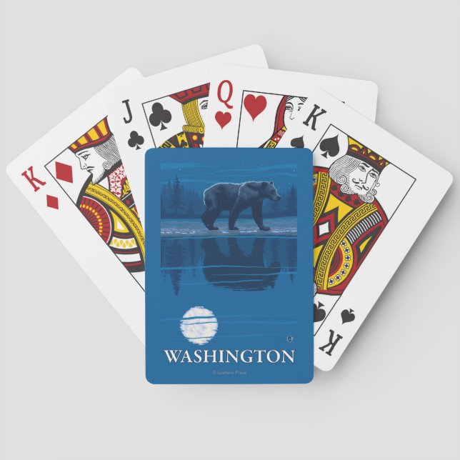Jeu De Cartes Ours dans le clair de lune - Washington (dos)