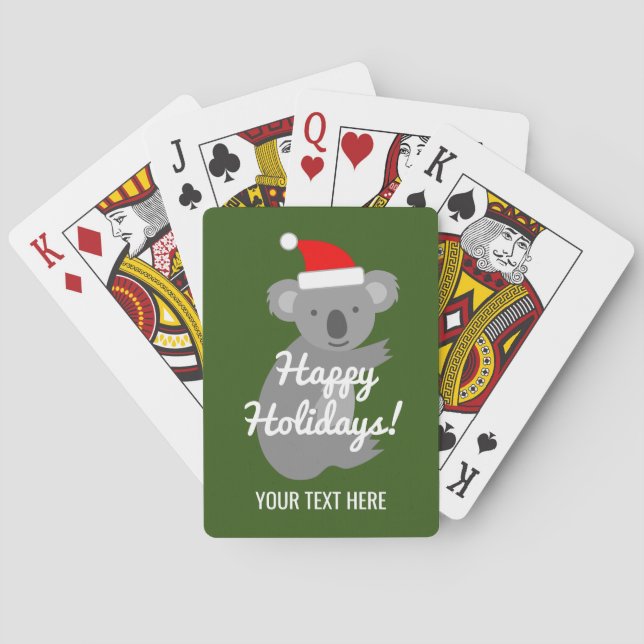 Jeu De Cartes Ours koala personnalisé Noël Noël Noël (dos)