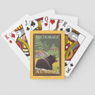 Jeu De Cartes Ours noir dans la forêt - Anchorage, Alaska