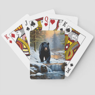 Jeu De Cartes Ours noir dans le courant d'hiver