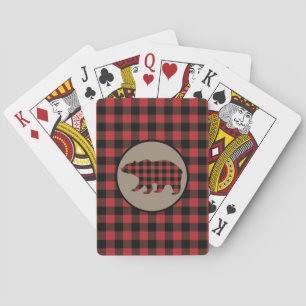Jeu De Cartes Ours Plaid Noir Rouge