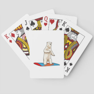 Jeu De Cartes Ours polaire en Snowboardeur avec Snowboard