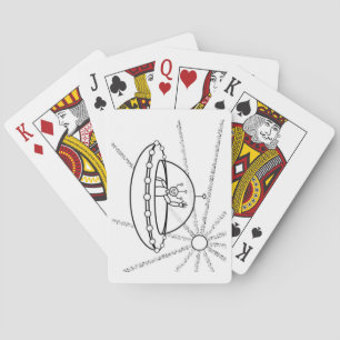 Jeu De Cartes OVNI - alien amical dans une soucoupe volante