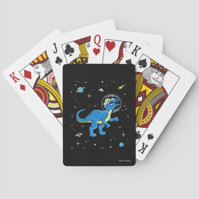 Jeu De Cartes Pachycéphalosaurus Bleu Et Jaune Dinos Dans L'Espa (dos)