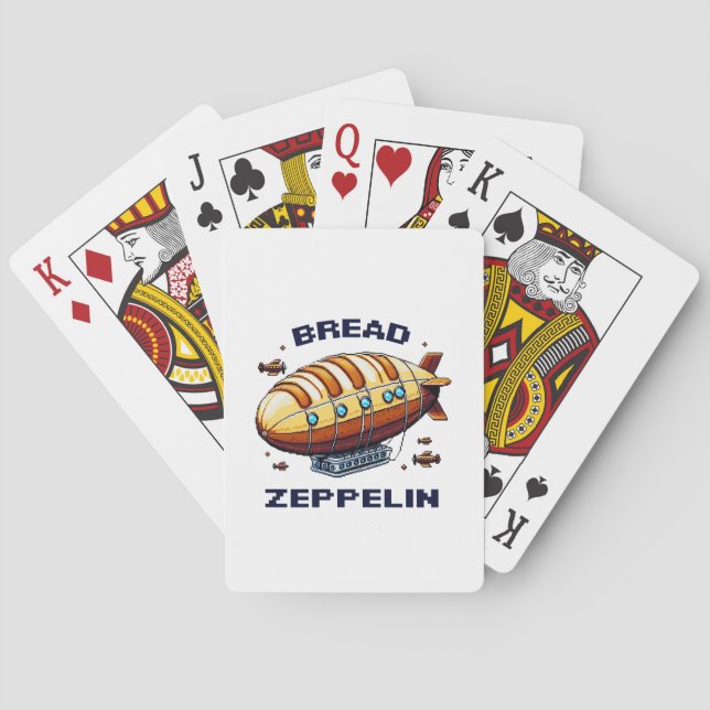 Jeu De Cartes Pain Zeppelin - Pixel Art Airship Retro Design (dos)