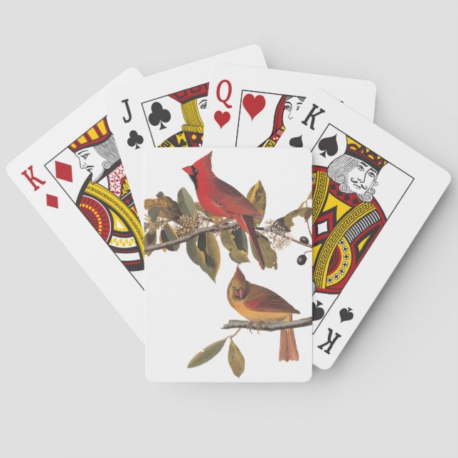 Jeu De Cartes Paire cardinale Audubon en amandiers sauvages (dos)