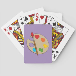 Jeu De Cartes Palette d'artiste avec pinceau