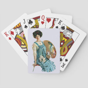 Jeu De Cartes Palette de peintre vintage de l'artiste victorien