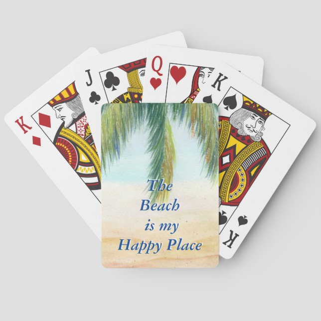 Jeu De Cartes Palmier par jour ensoleillé sur la plage (dos)