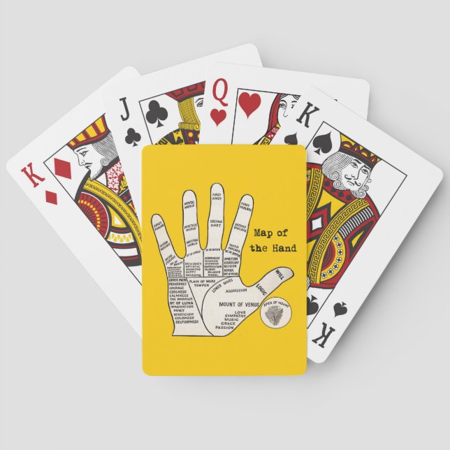 Jeu De Cartes Palmier vintage lecture palmiste Carte main (dos)