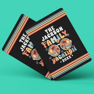 Jeu De Cartes Palmiers lunettes de soleil rétro vacances en fami