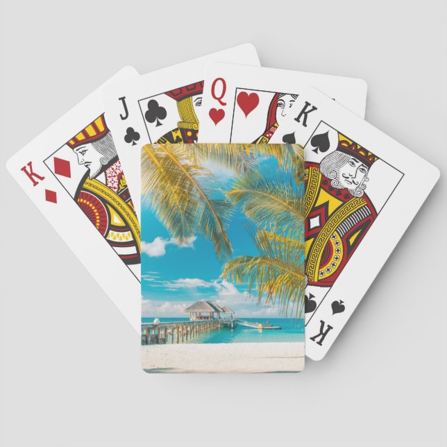 Jeu De Cartes Palmiers sur un beau coucher du soleil (dos)