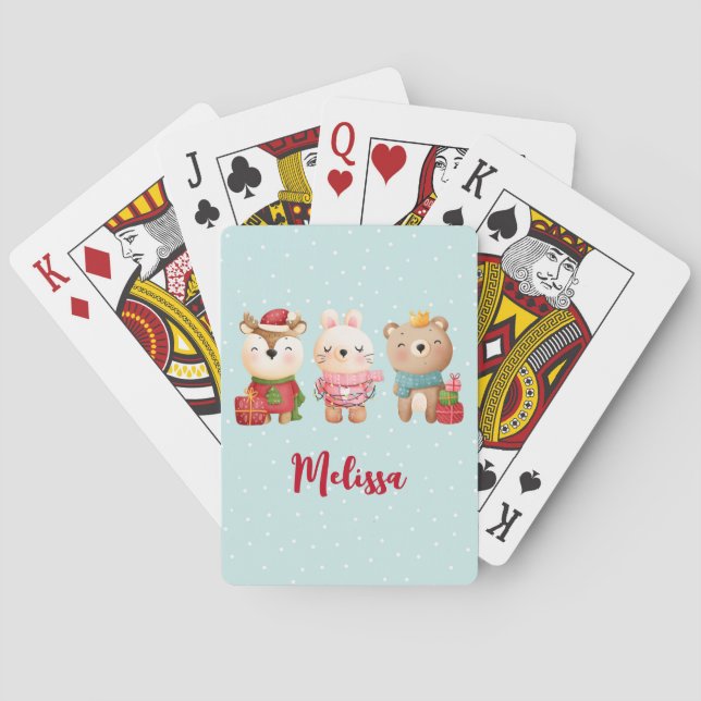Jeu De Cartes Pals de Noël - Rennes, Ours et Lapin (dos)