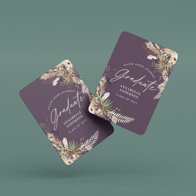 Jeu De Cartes Pampas diplômée eucalyptus élégant violet moderne (Créateur téléchargé)
