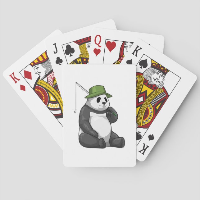Jeu De Cartes Panda à la pêche avec canne à pêche (dos)