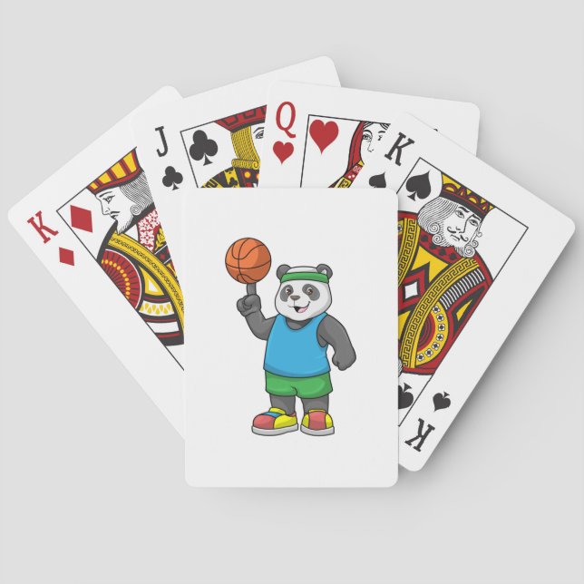 Jeu De Cartes Panda aux sports avec basket-ball (dos)